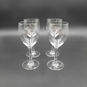 Vintage‎ Crystal Wine Glasses Set of 4 – Clear Stemware with UV Glow